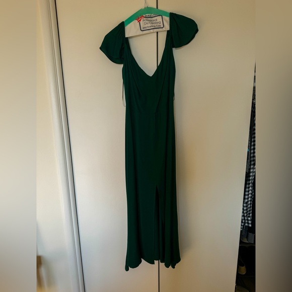 Baxley Reformation Dress from Reformation. Emerald green color. - Picture 2 of 6